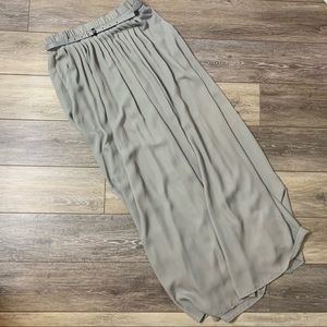 Anthropologie x Philosophy Gray Belted Maxi Skirt
